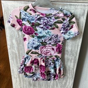 Floral Bodysuit Twirl Dress